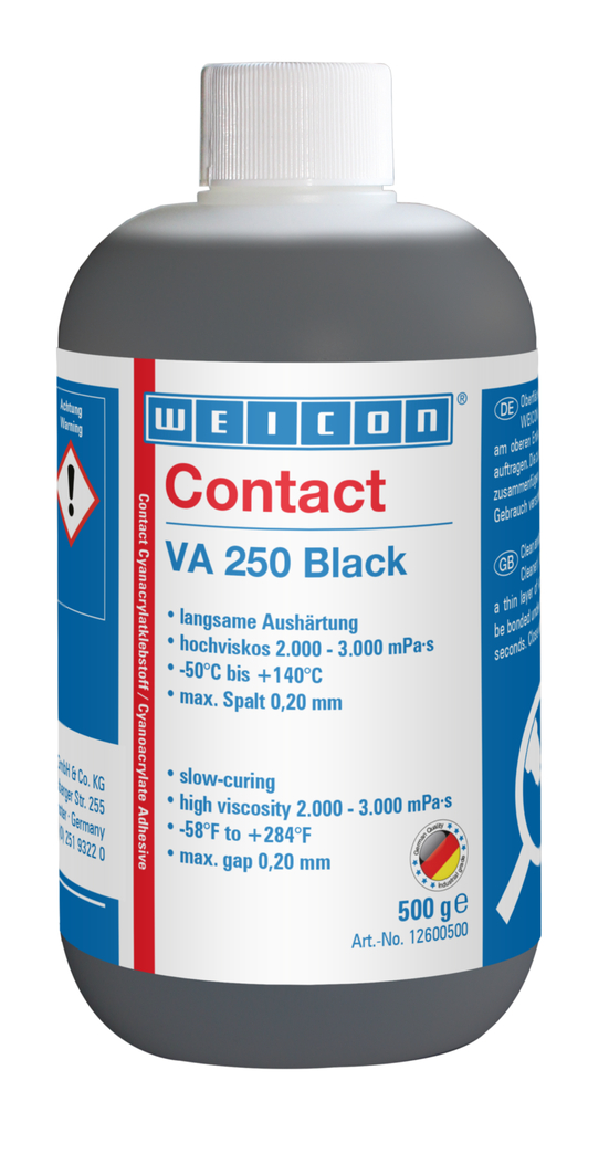 VA 250 Black kyanokrylátové lepidlo | vysoko viskózne lepidlo, plnené gumou VA 250 Black kyanokrylátové lepidlo | vysoko viskózne lepidlo, plnené gumou