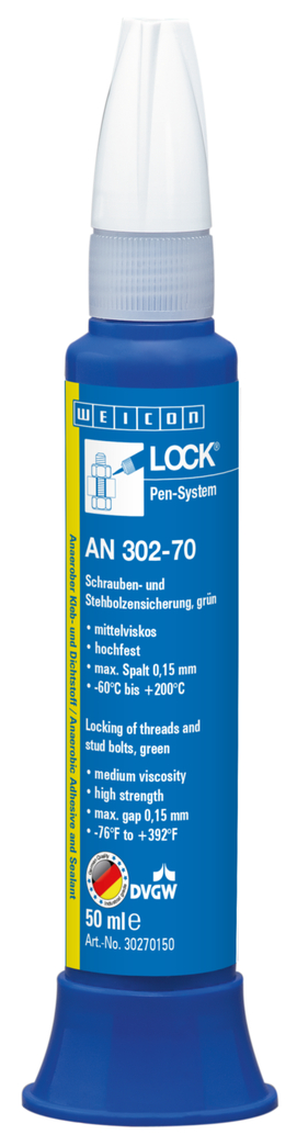 WEICONLOCK® AN 302-70 zaistenie skrutiek a čapov | vysoká pevnosť, stredná viskozita, schválenie na pitnú vodu WEICONLOCK® AN 302-70 zaistenie skrutiek a čapov | vysoká pevnosť, stredná viskozita, schválenie na pitnú vodu