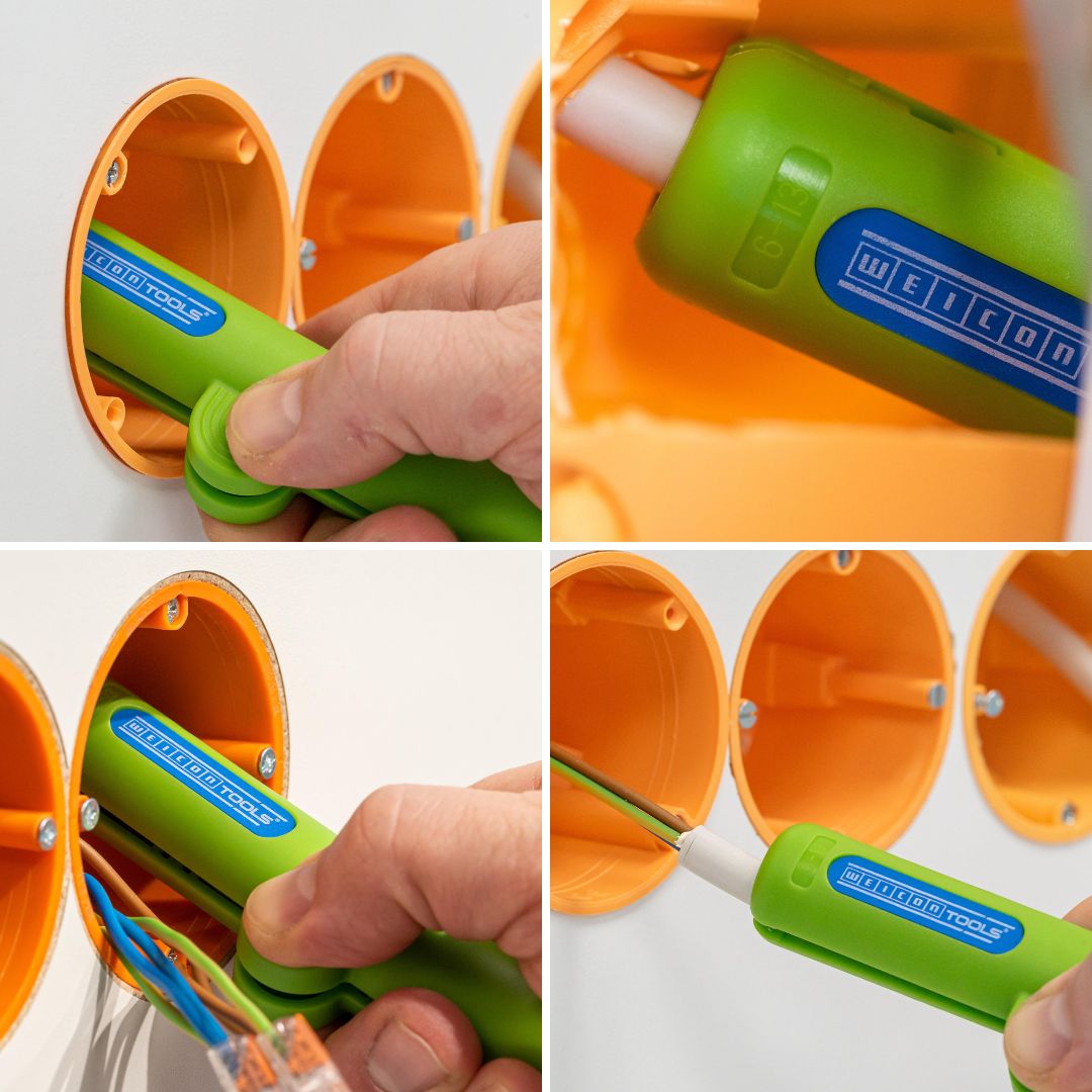 Round Cable Stripper No. 13 Green Line | Odizolovacie náradie je vyrobené až z 97 % z obnoviteľných surovín I na odizolovanie všetkých bežných kruhových káblov I pracovný rozsah Ø 6,0 - 13,0 mm