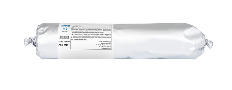 WEICON Green Tube Flex 310 M F1X | Lepidlo a tmel na báze MS-polymérov s veľmi vysokou počiatočnou priľnavosťou, odolné proti teplotám do 180 °C