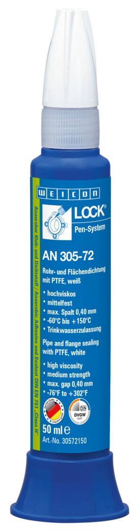 WEICONLOCK® AN 305-72 tesnenie rúrkových závitov a plošné tesnenie | s PTFE, stredná pevnosť, so schválením pre pitnú vodu