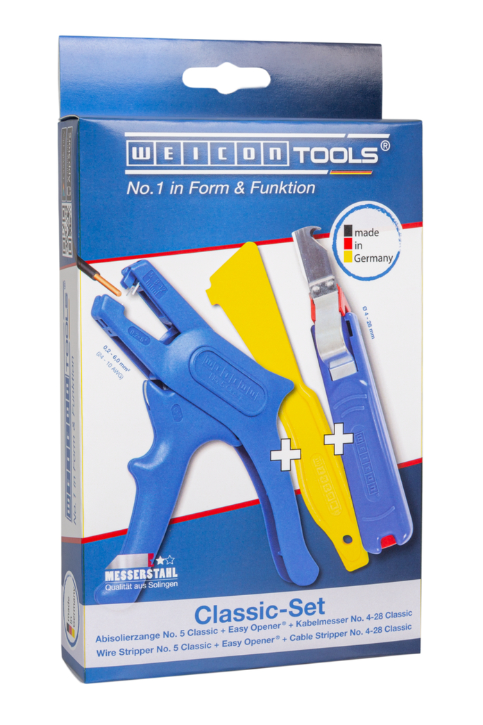 Classic-Set Tools | WEICON Classic-súprava náradia, Wire Stripper No.5, Easy Opener, WEICON Káblový nôž C 4-28