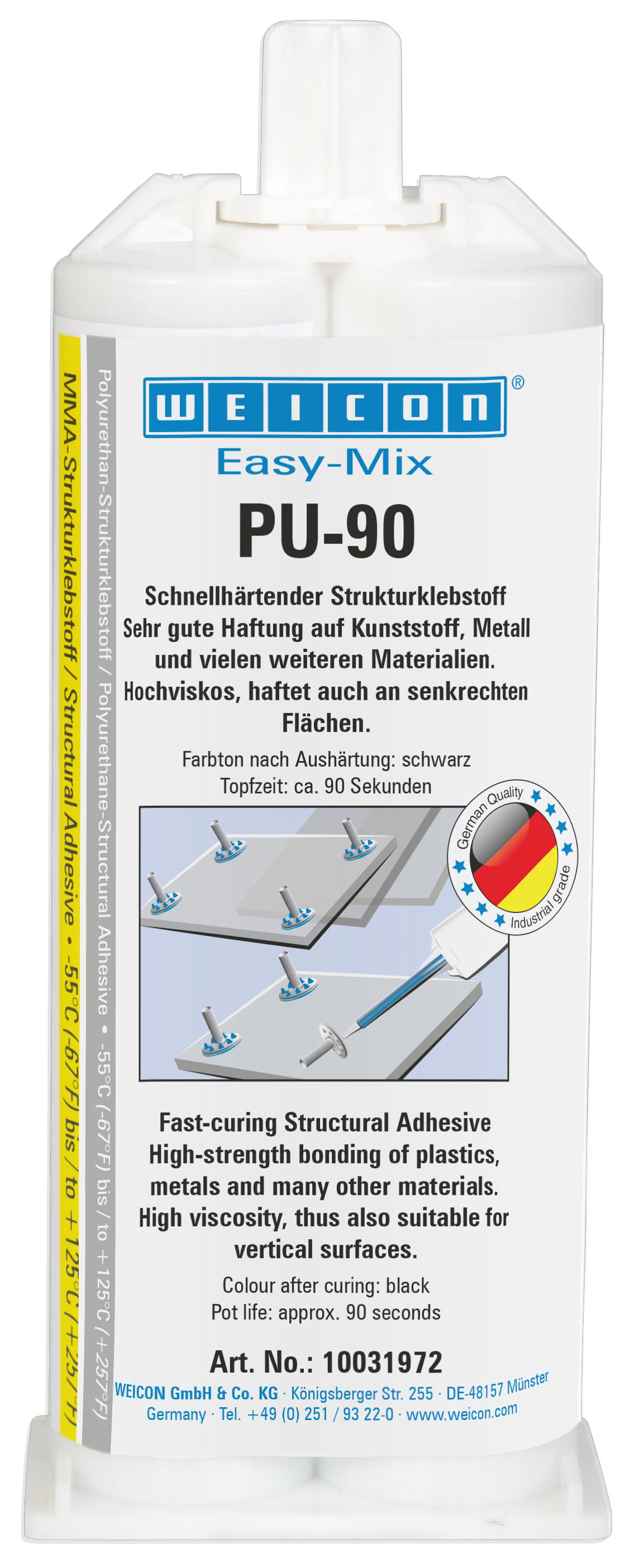 Easy-Mix PU-90 | Polyuretánové lepidlo, vysoká pevnosť, doba na spracovanie cca 90 sekúnd Easy-Mix PU-90 | Polyuretánové lepidlo, vysoká pevnosť, doba na spracovanie cca 90 sekúnd