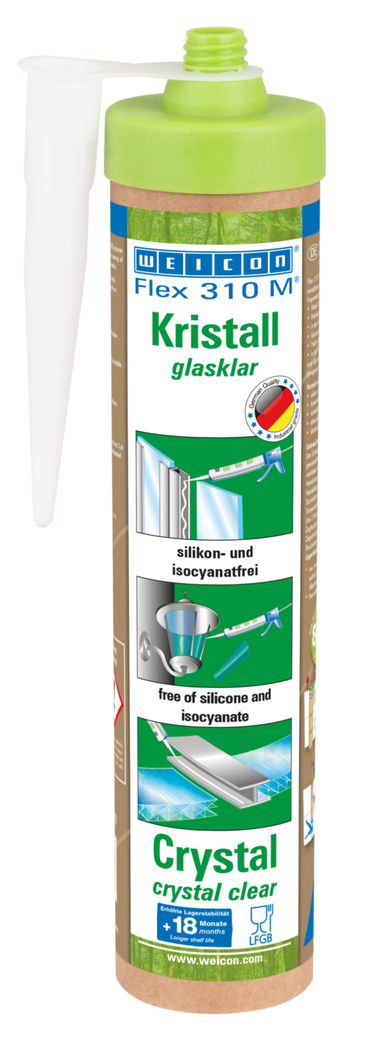Flex 310 M® Crystal | elastické lepidlo na báze MS-polyméru v tlakovom balení pre prácu bez únavy