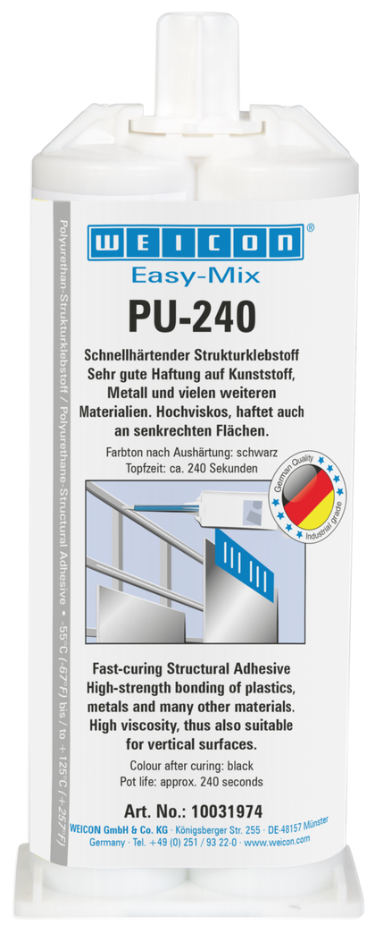 Easy-Mix PU-240 | Polyuretánové lepidlo, vysoká pevnosť, doba na spracovanie cca 240 sekúnd Easy-Mix PU-240 | Polyuretánové lepidlo, vysoká pevnosť, doba na spracovanie cca 240 sekúnd