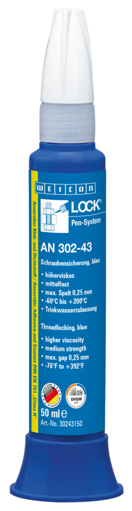WEICONLOCK® AN 302-43 zaistenie skrutiek | stredná pevnosť, vyššia viskozita, schválené na pitnú vodu