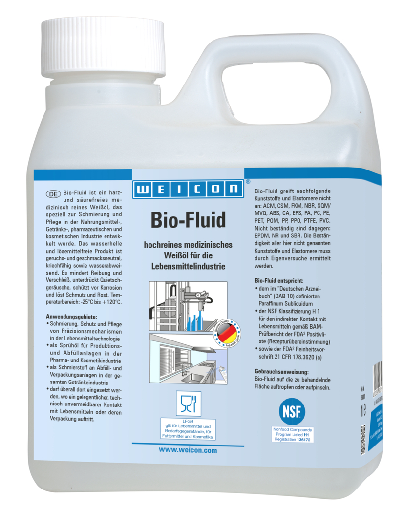 Bio-Fluid | mazací a ošetrujúci olej pre potravinársky sektor NSF H1