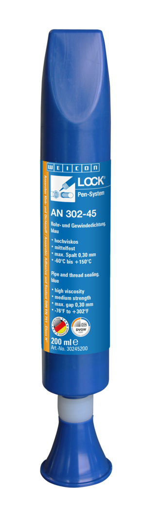 WEICONLOCK® AN 302-45 tesnenie na rúrkové závity a plošné spoje  | pre hrubé závity, stredná pevnosť, so schválením DVGW