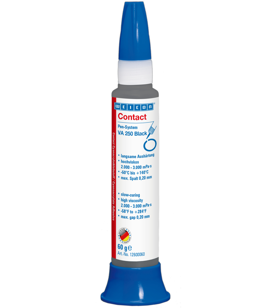 VA 250 Black kyanokrylátové lepidlo | vysoko viskózne lepidlo, plnené gumou VA 250 Black kyanokrylátové lepidlo | vysoko viskózne lepidlo, plnené gumou
