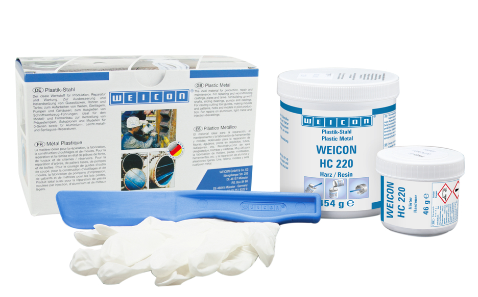 WEICON Keramik HC 220 | systém epoxidovej živice s keramickou náplňou, odolný proti vysokej teplote, na ochranu proti opotrebovaniu WEICON Keramik HC 220 | systém epoxidovej živice s keramickou náplňou, odolný proti vysokej teplote, na ochranu proti opotrebovaniu
