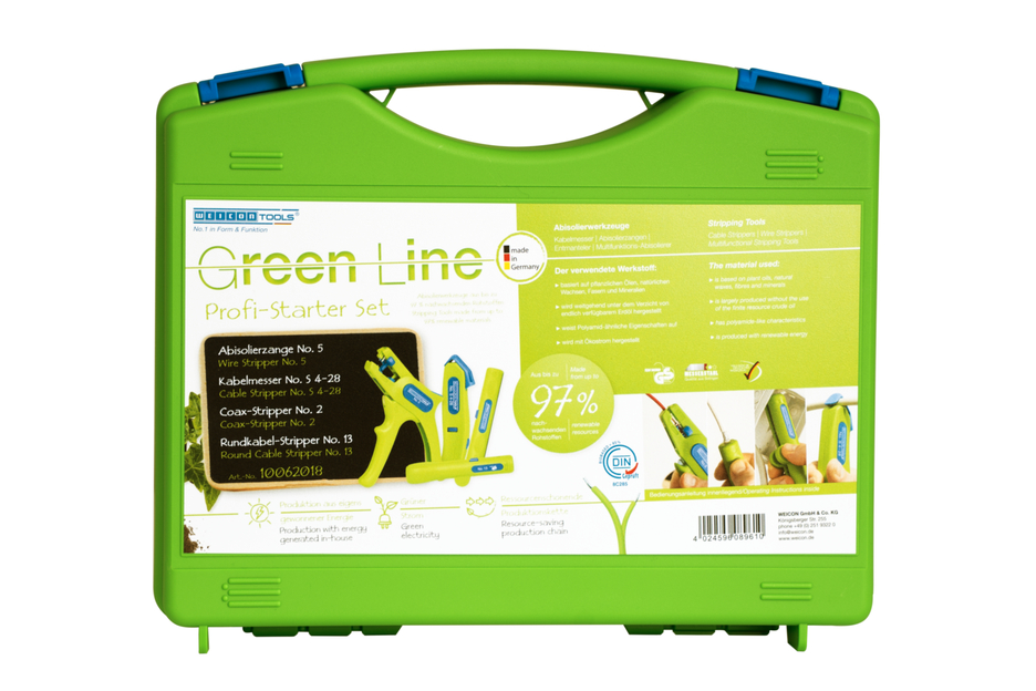 Profi-Starter Set Green Line | udržateľné odizolovacie náradie, 4-dielna odizolovacia súprava pre domáce inštalácie