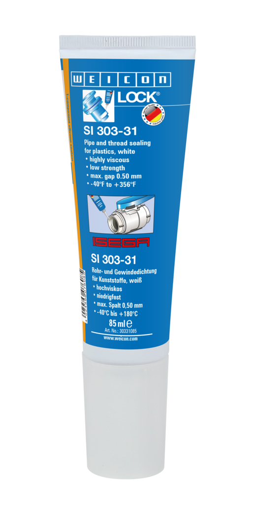 WEICONLOCK® SI 303-31 tesnenie na rúrkové závity a plošné spoje  | nízka pevnosť, vysoká viskozita, certifikát ISEGA