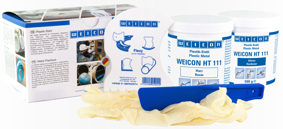 WEICON HT 111 | oceľou plnený vysokoteplotný systém epoxidovej živice na opravy a tvarovanie
