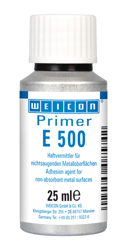 WEICON Primer E 500 | prostriedok pre zlepšenie priľnavosti na nenasiakavé kovové povrchy, najmä na silikóny WEICON Primer E 500 | prostriedok pre zlepšenie priľnavosti na nenasiakavé kovové povrchy, najmä na silikóny