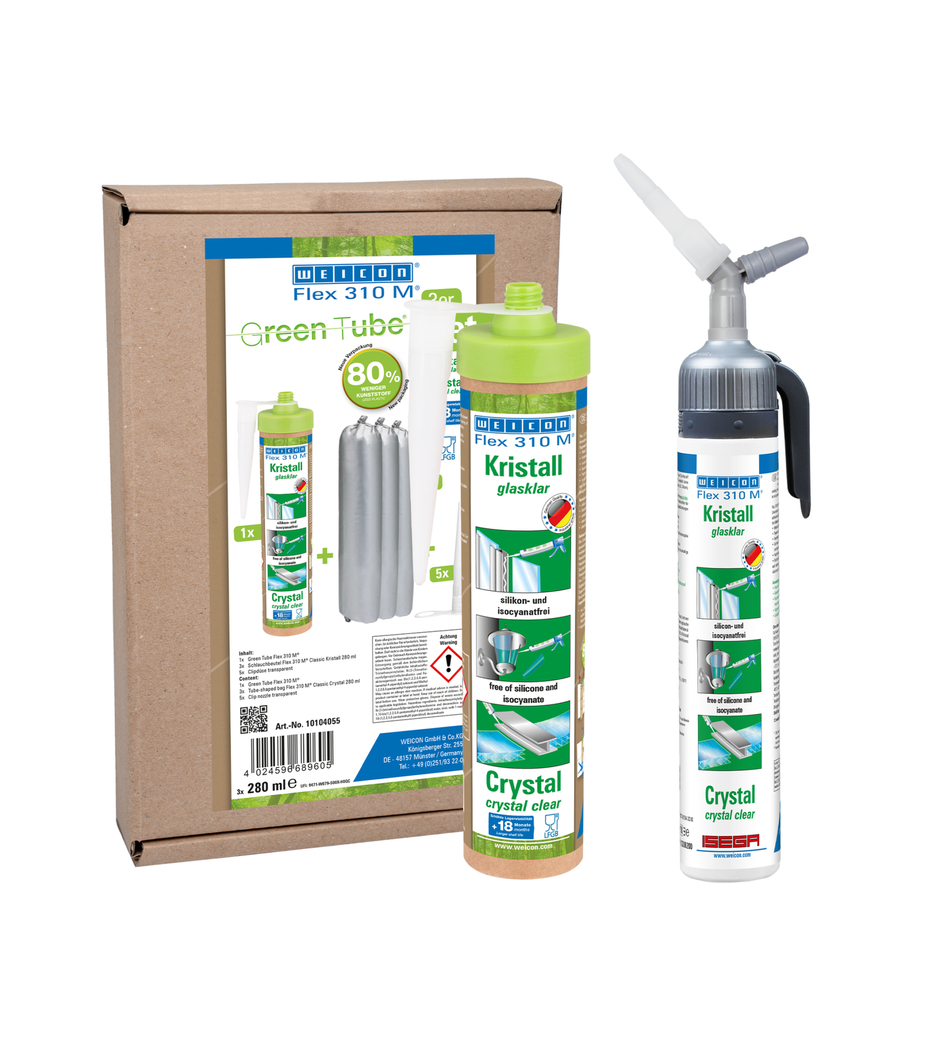 Flex 310 M® Crystal | elastické lepidlo na báze MS-polyméru v tlakovom balení pre prácu bez únavy