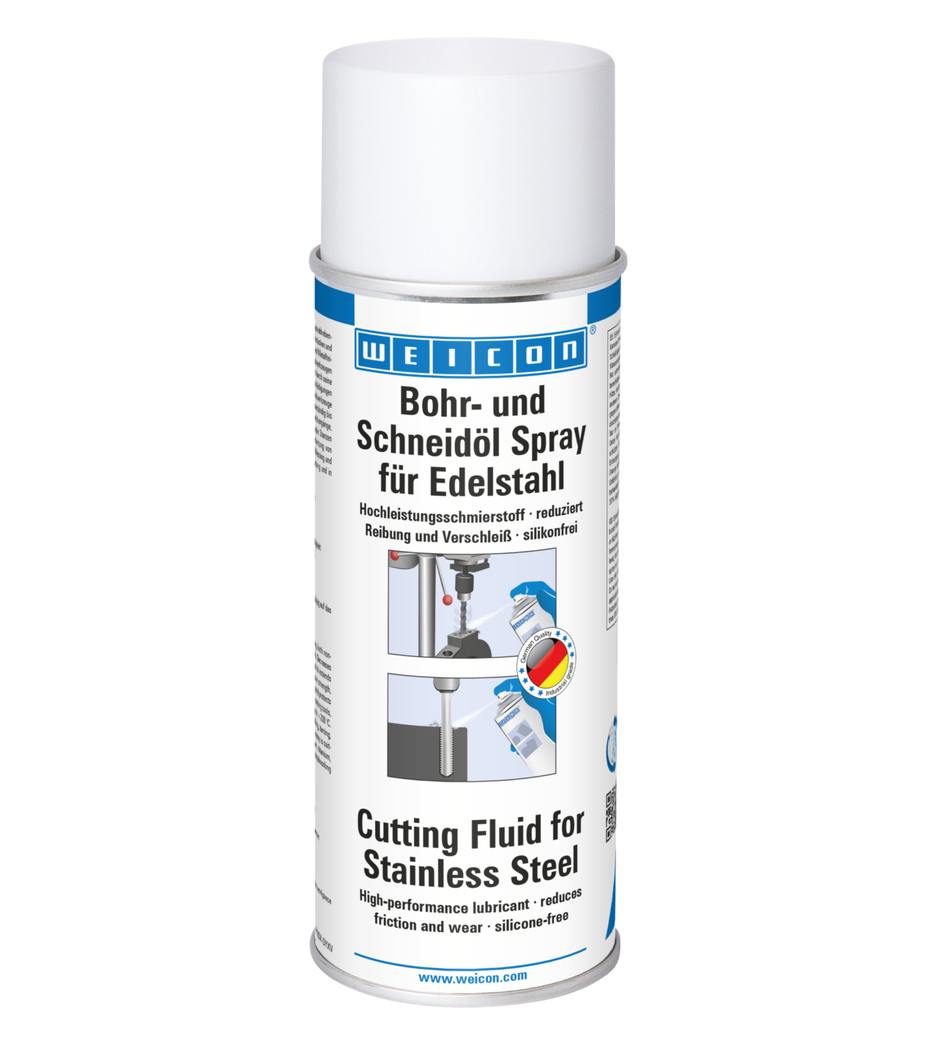 WEICON Vŕtací a rezací olej v spreji na nehrdzavejúcu oceľ | Vysokoúčinné mazivo na obrábanie kovov
