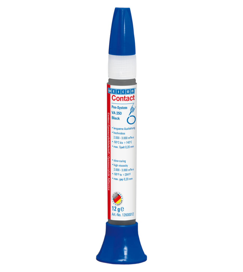 VA 250 Black kyanokrylátové lepidlo | vysoko viskózne lepidlo, plnené gumou VA 250 Black kyanokrylátové lepidlo | vysoko viskózne lepidlo, plnené gumou