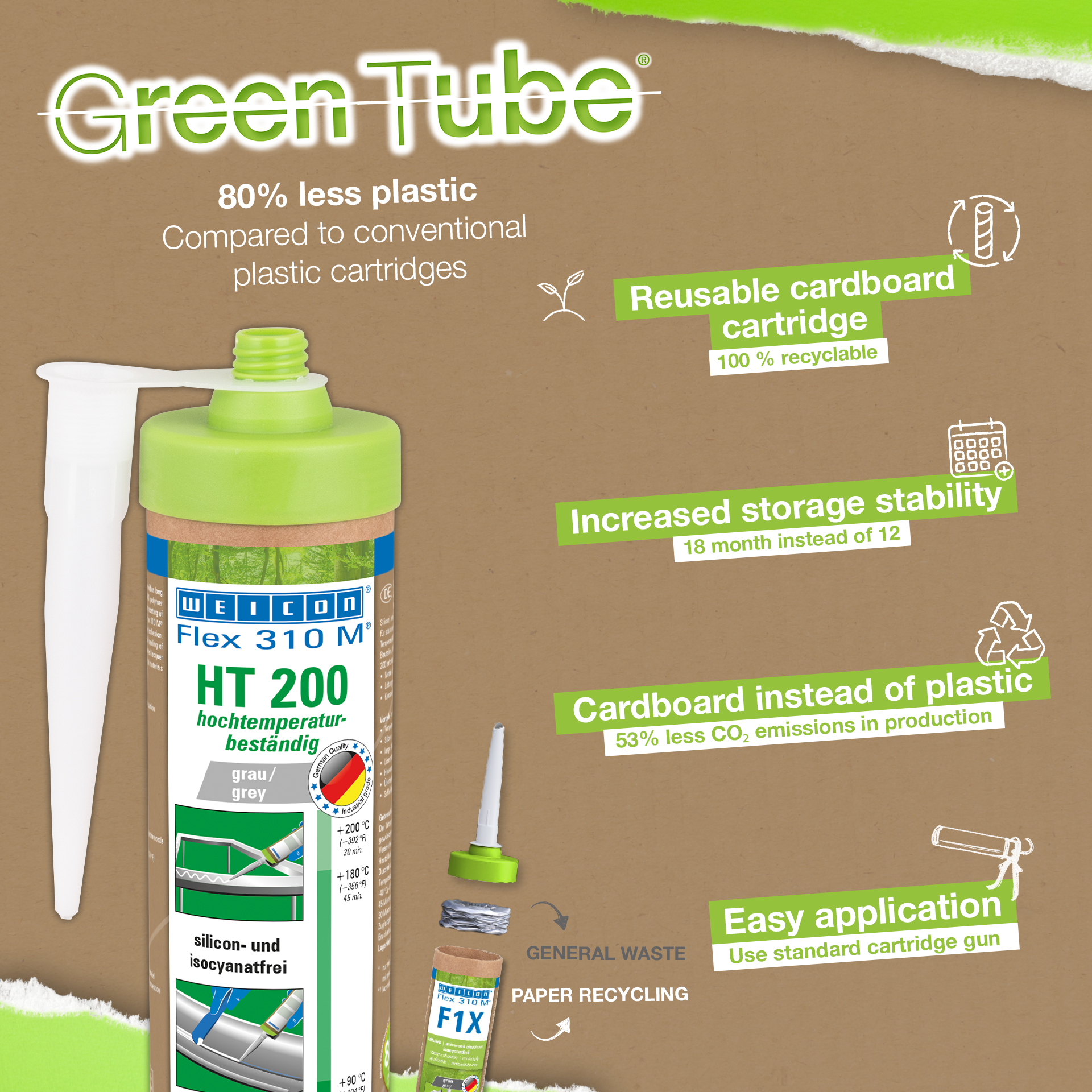 Flex 310 M® HT 200 | Lepidlo a tmel s vysokou počiatočnou priľnavosťou - ideálny na práškové lakovanie a odolný voči teplu do 200 °C