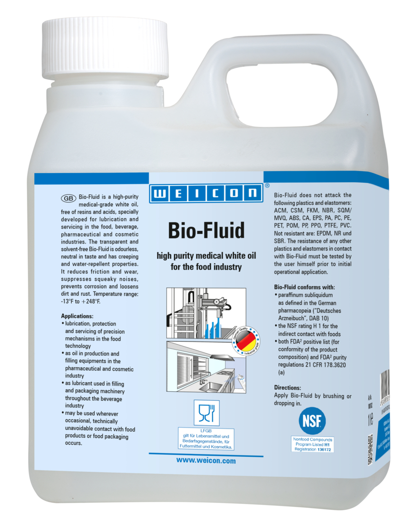 Bio-Fluid | mazací a ošetrujúci olej pre potravinársky sektor NSF H1